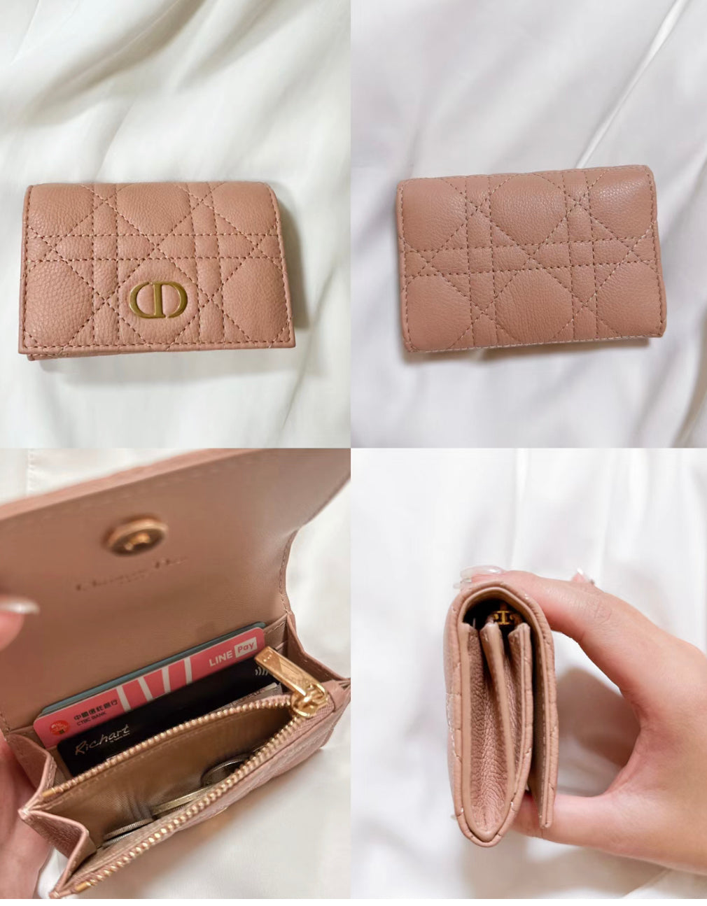 Dior Caro Glycine 牛皮翻蓋卡包/420E460 🉐15500🇪🇺🏷