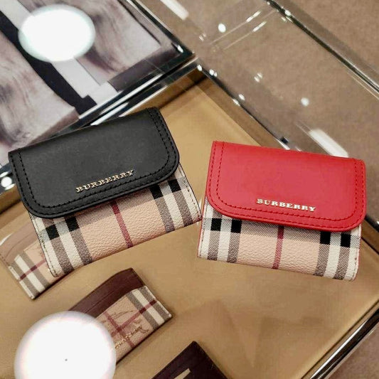 @Burberry Luna 格紋拼色翻蓋短夾/P215 🔥下殺🉐11000