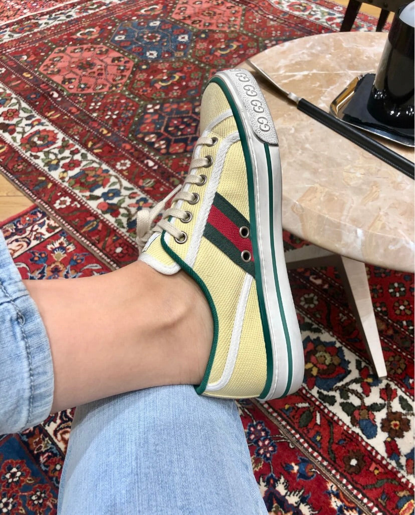 @Gucci Tennis 1977 女款運動鞋/525P265 🔔限時折🉐12730