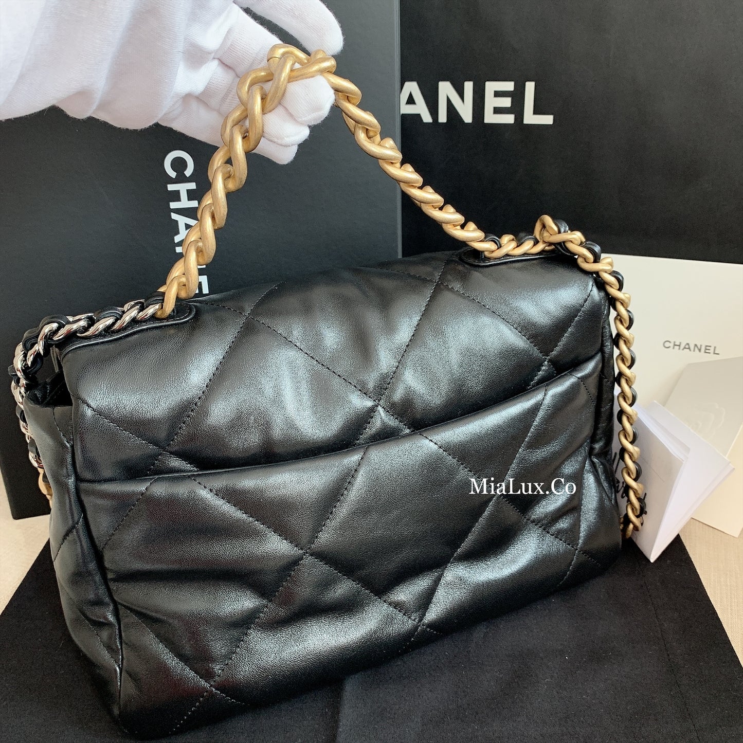 CHANEL✨| 19 LARGE LAMBSKIN HANDBAG 大款經典19小羊皮翻蓋鍊包 AS1161 *£5,890