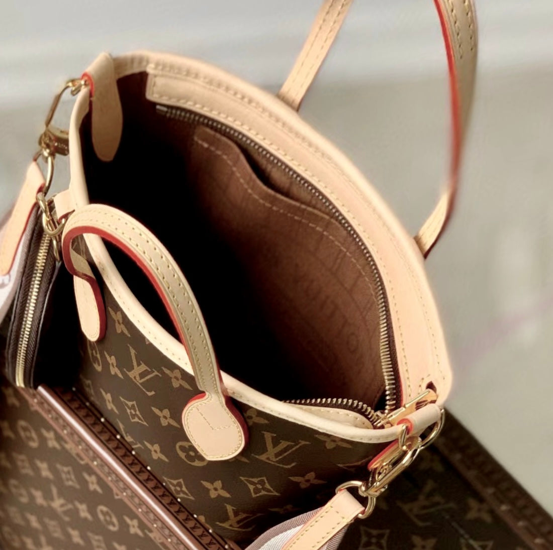 LV Neverfull BB 老花菜籃子/1660✨🉐70720