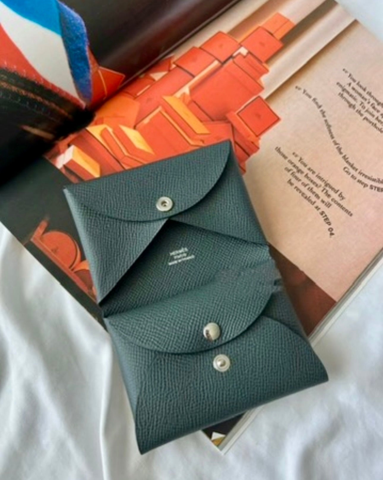 Hermes Calvi Duo Epsom皮卡夾錢包/455 ✨🉐20110