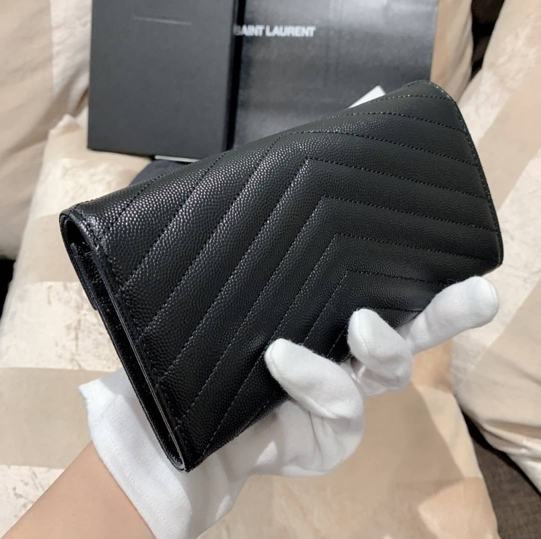 YSL Cassandre Matelasse 粒面牛皮翻蓋長夾/620C504 ㊙️折扣🉐21170💰