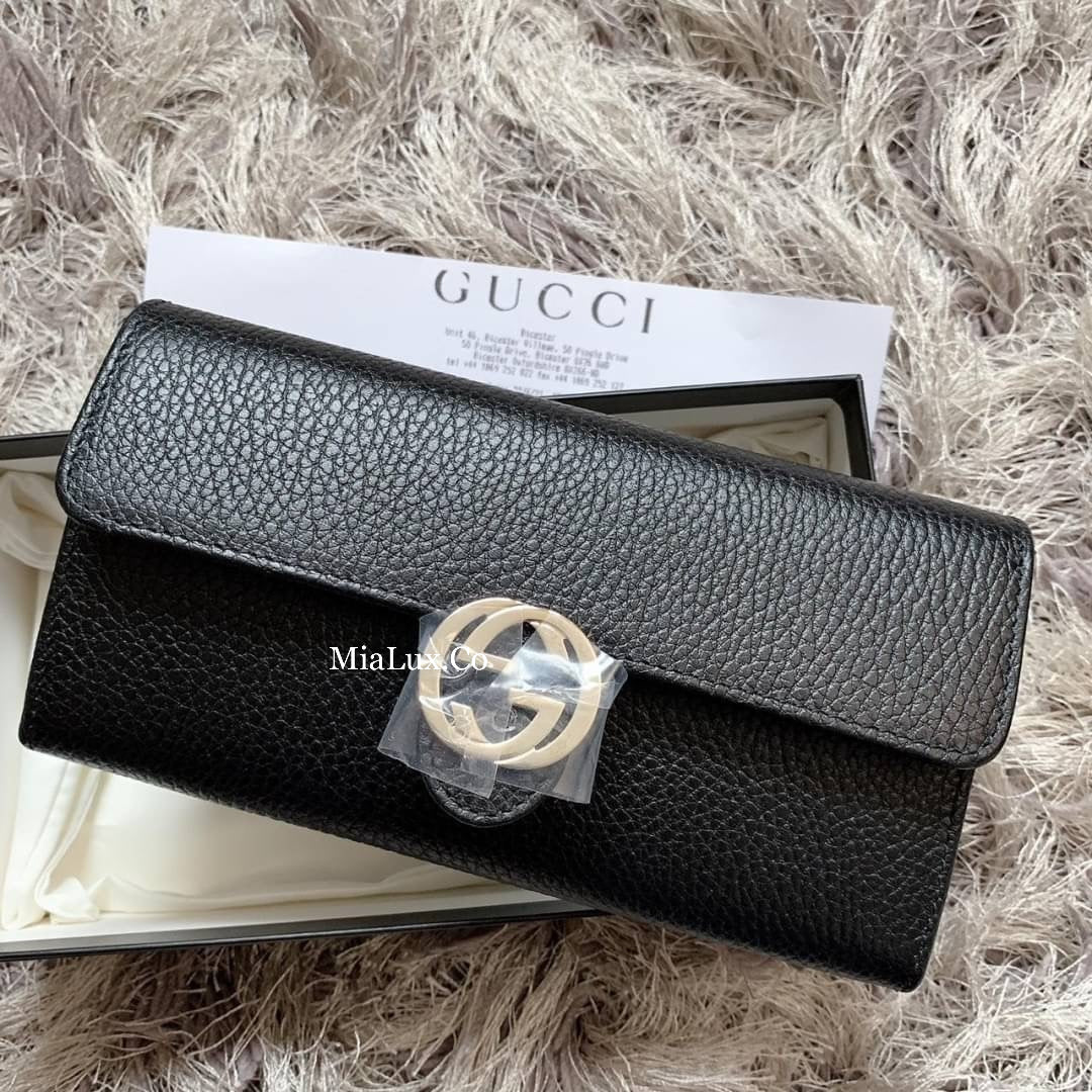 *@Gucci▪️Interlocking 雙G銀扣翻蓋長夾/P270 🔔限時折🉐13150