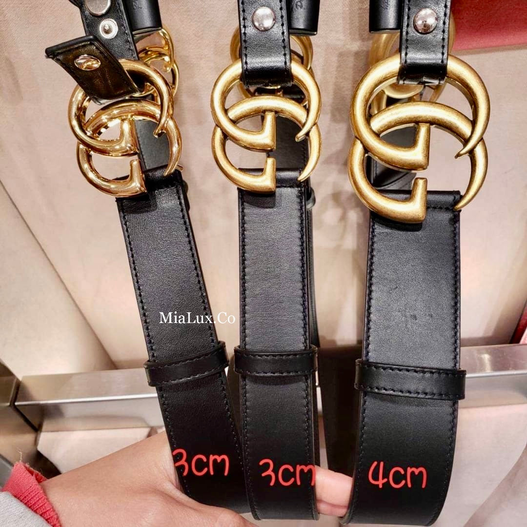Gucci GG Marmont Leather Belt with Shiny Buckle 3cm 亮金屬頭3cm皮帶 *£360