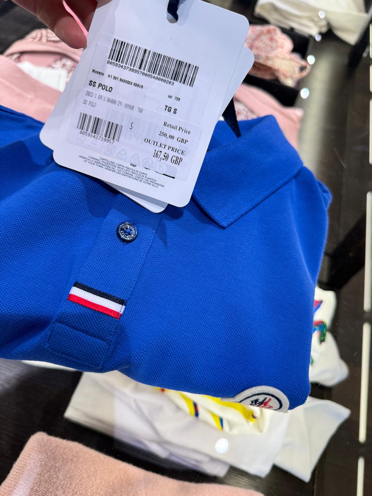 @Moncler 男生款扣下飾邊Polo上衣/250P167 🔥折上七折🉐6080