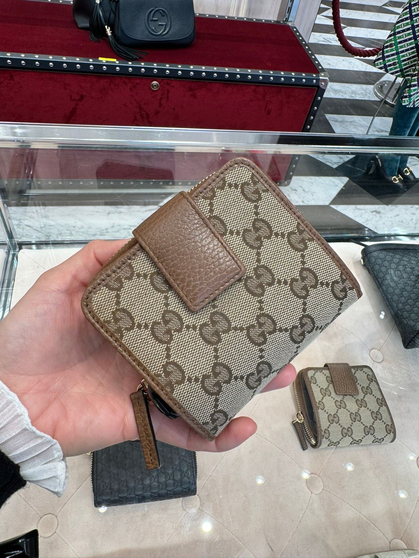 *@Gucci Canvas 織布短夾/440P200 🔔限時折🉐11000