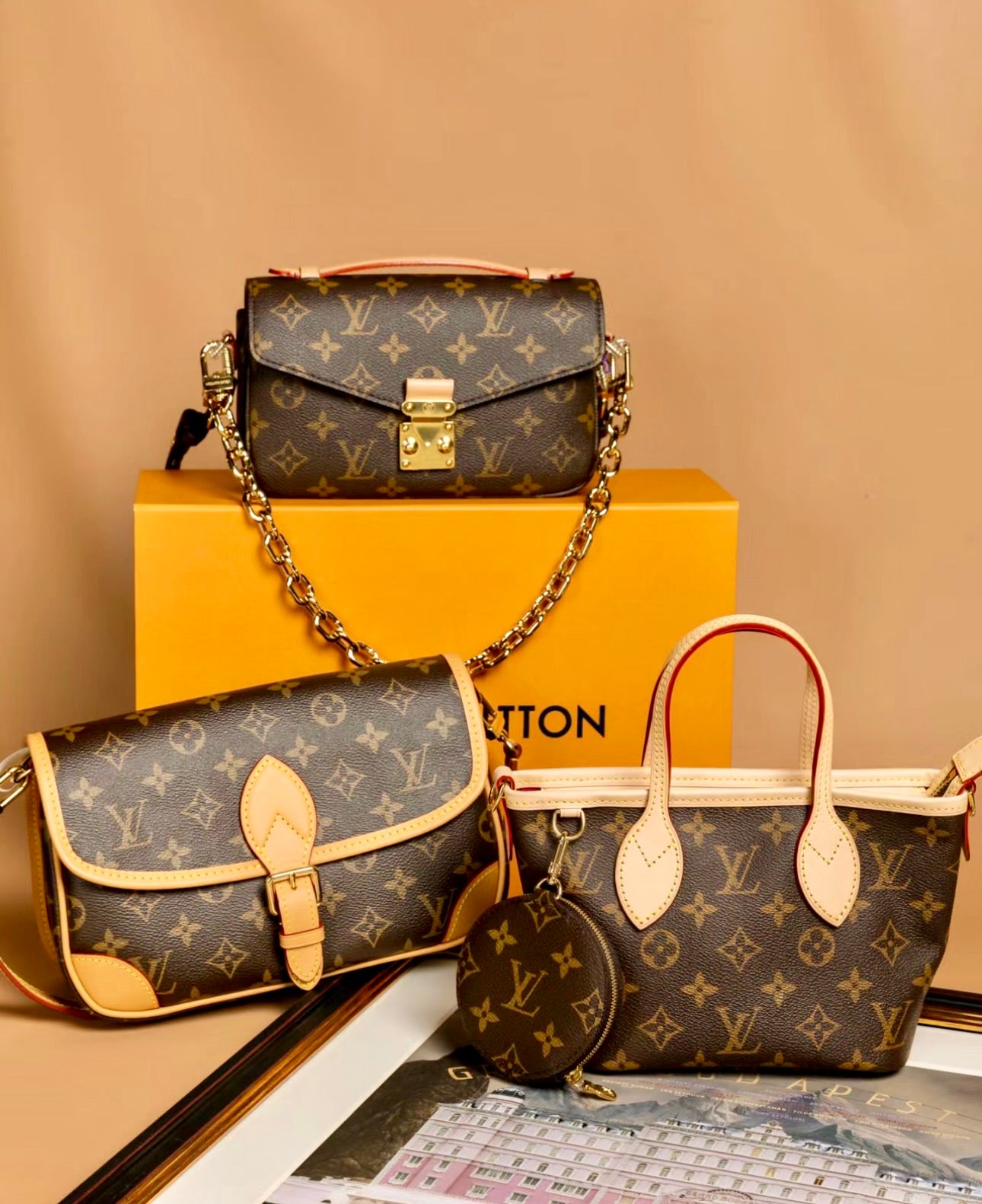 LV Neverfull BB 老花菜籃子/1660✨🉐70720
