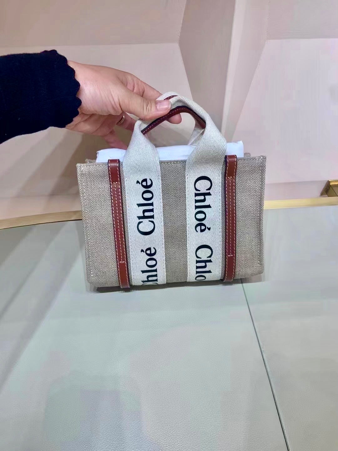 Chloe▪️Woody Tote Mini 托特包/610C470 ㊙️折扣🉐19870💰
