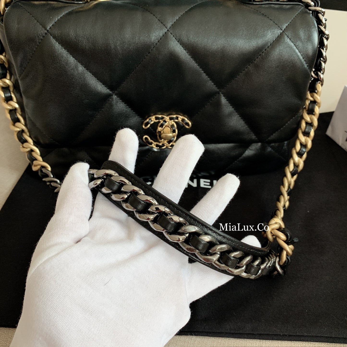 CHANEL✨| 19 LARGE LAMBSKIN HANDBAG 大款經典19小羊皮翻蓋鍊包 AS1161 *£5,890