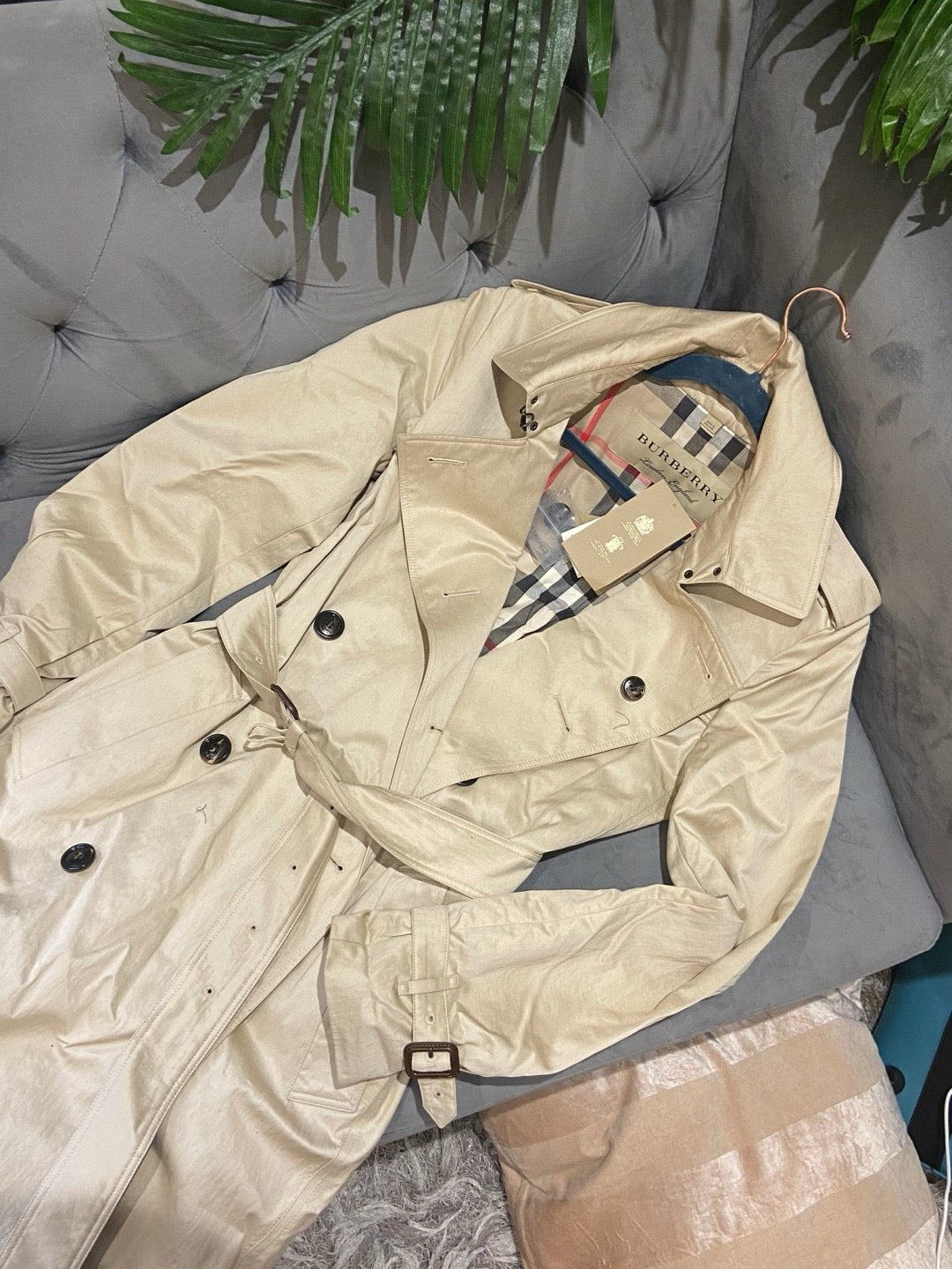 *現貨*@Burberry Harbourne 女款長版風衣-淺棕UK6 P23000 /T35000