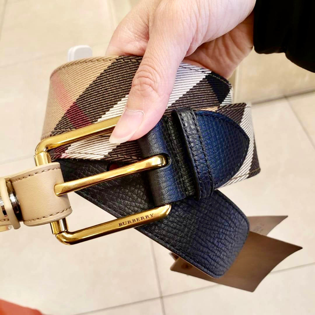 @Burberry Classic Belt 格紋雙面皮帶/P180 🔥下殺🉐9600