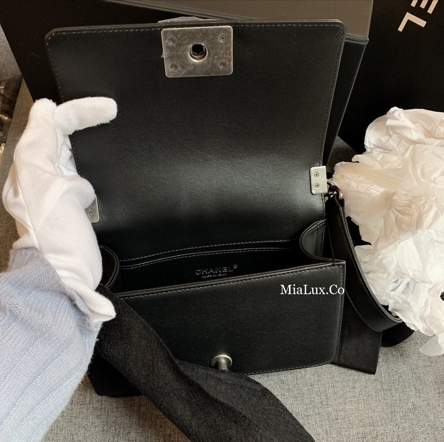 CHANEL BOY S 小款BOY菱格紋側肩鏈包 A67085/5060