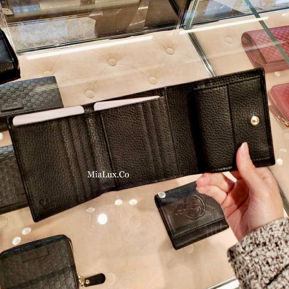 *@Gucci Soho Wallet 浮雕翻蓋三折短夾/P230