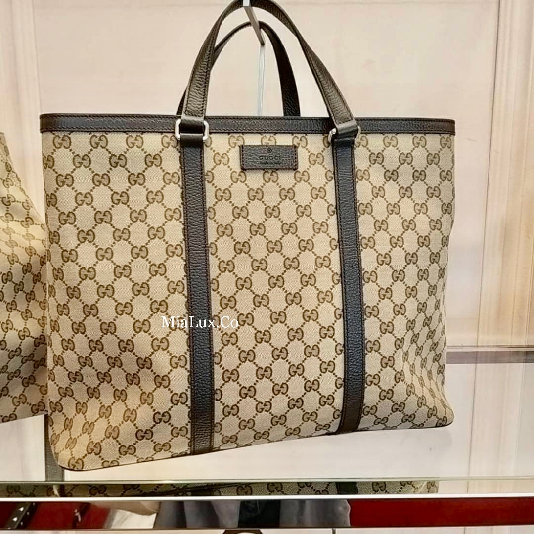 *@Gucci Canvas Tote L 大款男女款老花托特包/P500