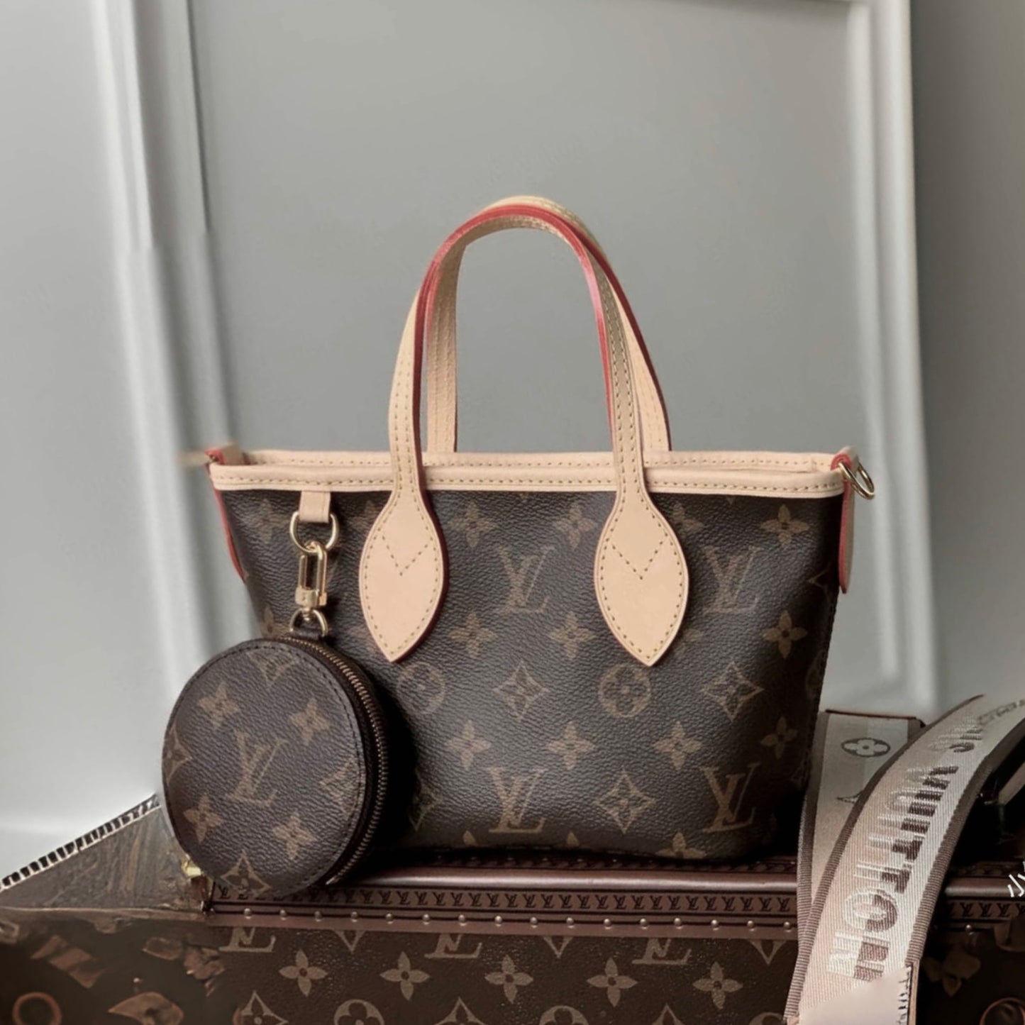LV Neverfull BB 老花菜籃子/1660✨🉐70720