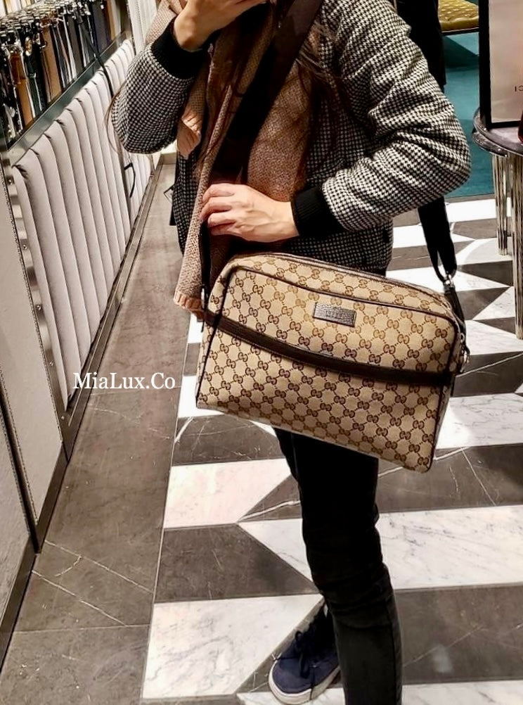 @Gucci Ophidia 男生款老花大郵差包/P490