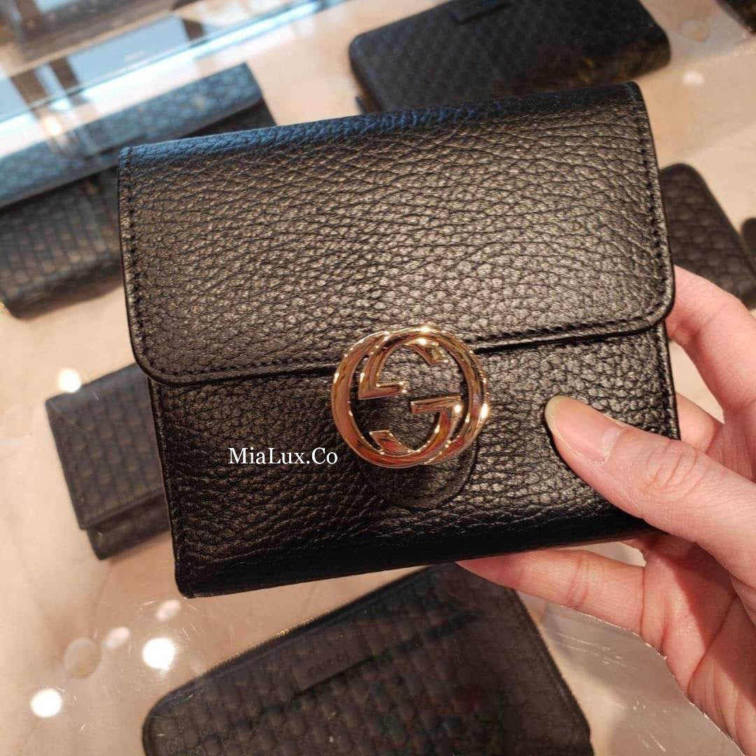 *@Gucci▪️Interlocking 雙G銀扣短夾/510P230 🔔限時折🉐11150