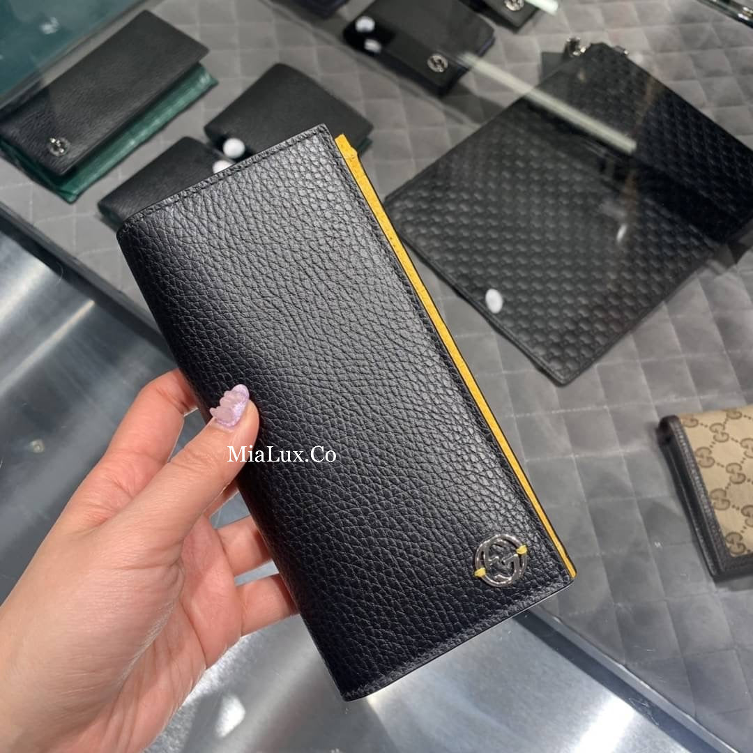 *@Gucci Long Wallet 男女款拼色銀扣長夾/P230