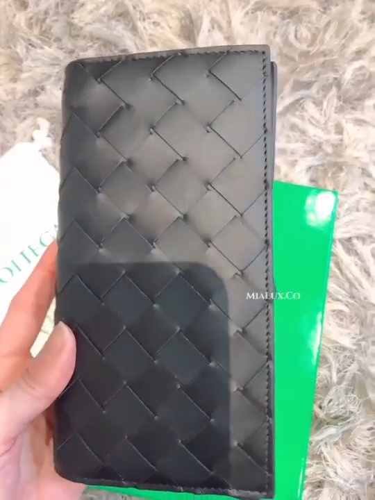 BV▪️Slim Intrecciato 牛皮編織雙開長夾/620