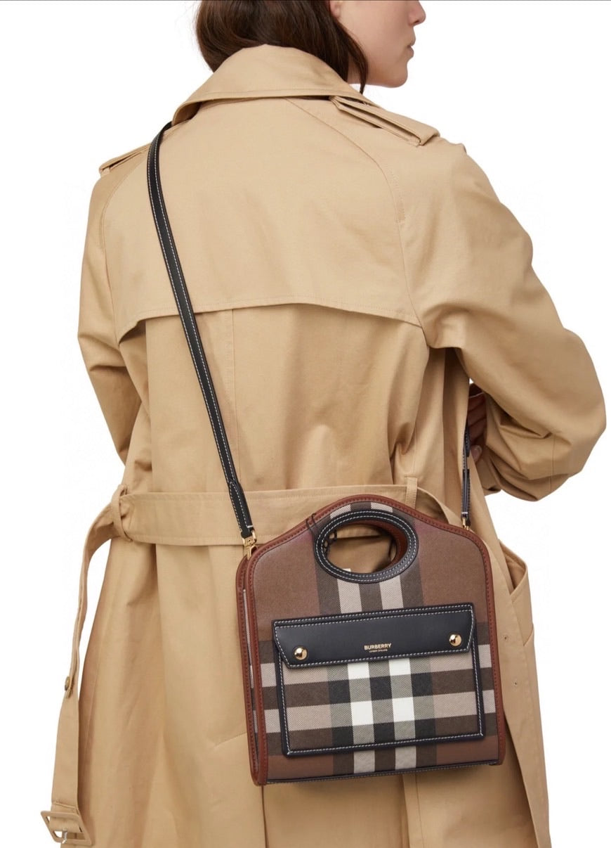 @Burberry Pocket Mini 口袋包-咖格/1450P799 🔥折上七折🉐26170