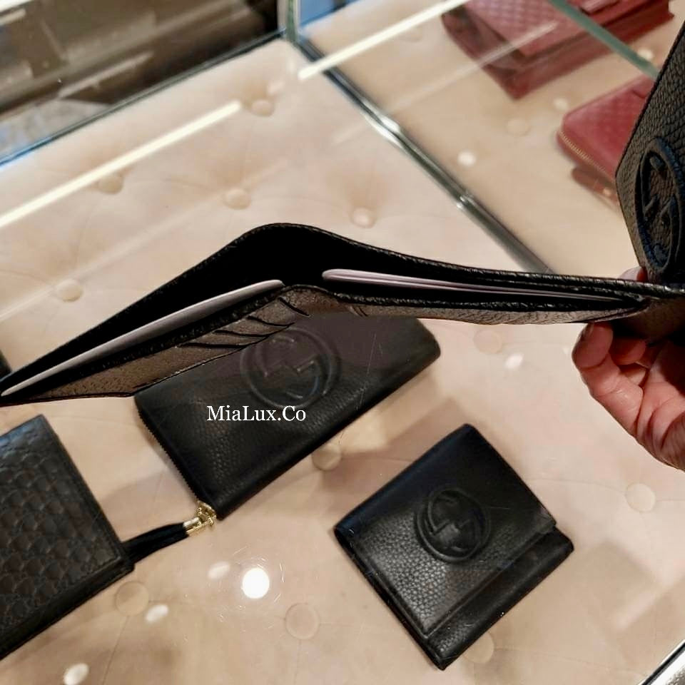 *@Gucci Soho Wallet 浮雕翻蓋三折短夾/P230