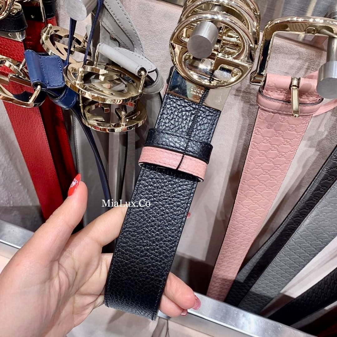 @Gucci▪️Calfskin Belt 女款銀頭雙面皮帶/P205 🔔限時折🉐11000