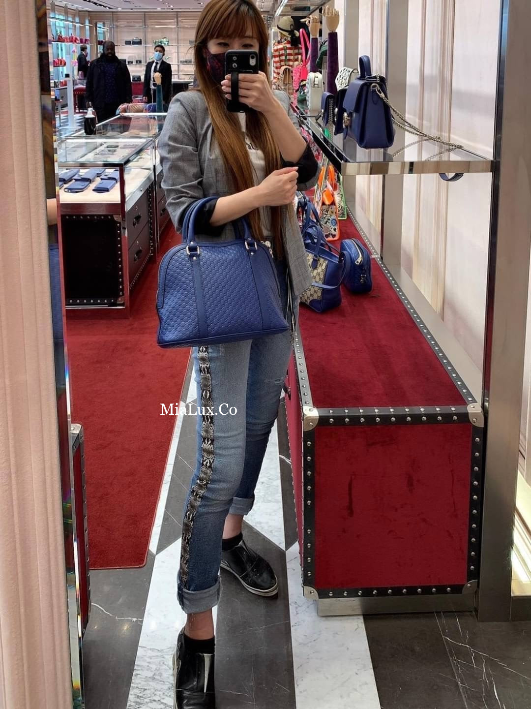 @Gucci Embossed Bag L 大款壓紋牛皮貝殼包/P745 🔔限時折🉐34530