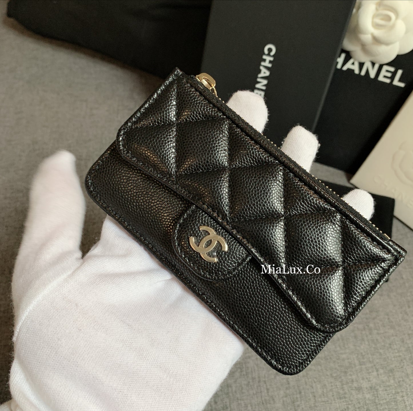CHANEL▪️CF CARD HOLDER 拉鍊卡層卡夾 -