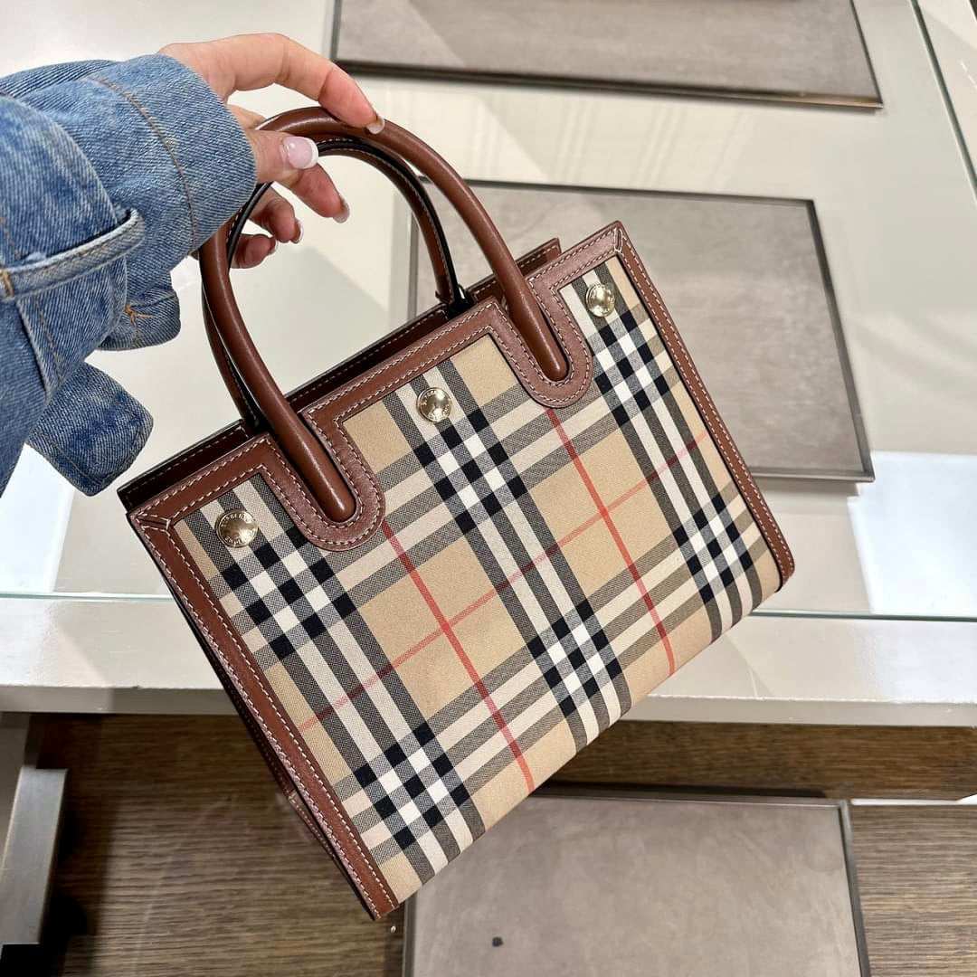 @Burberry Check Tote 小款格紋托特包/P895 🔥下殺🉐41280