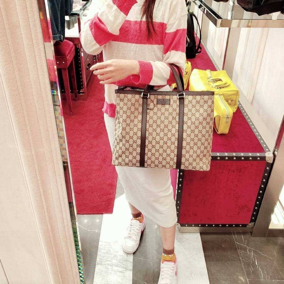 *@Gucci Canvas Tote L 大款男女款老花托特包/P500