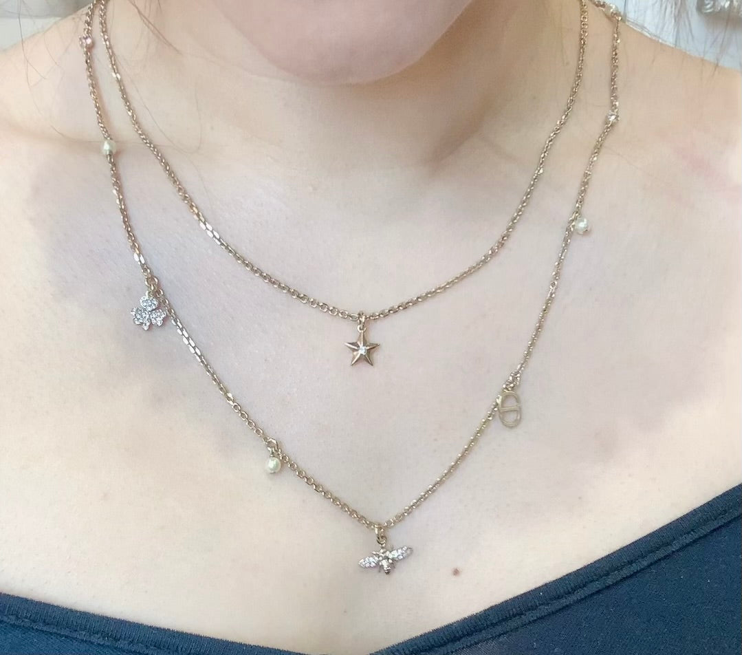 *現貨*@Dior▪️Necklace 雙條小蜜蜂綴飾項鍊 P15000 /T22000