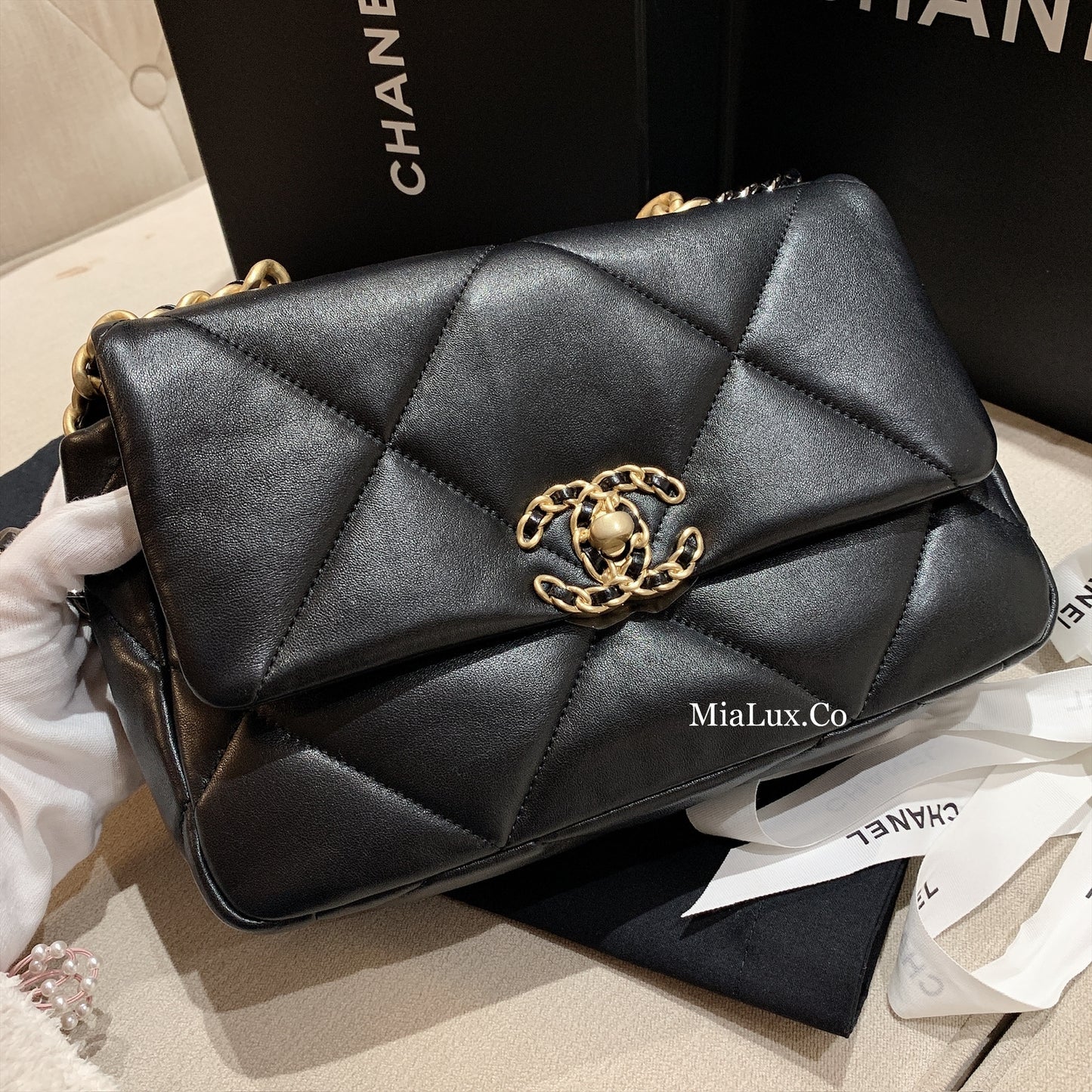 CHANEL✨| 19 LARGE LAMBSKIN HANDBAG 大款經典19小羊皮翻蓋鍊包 AS1161 *£5,890