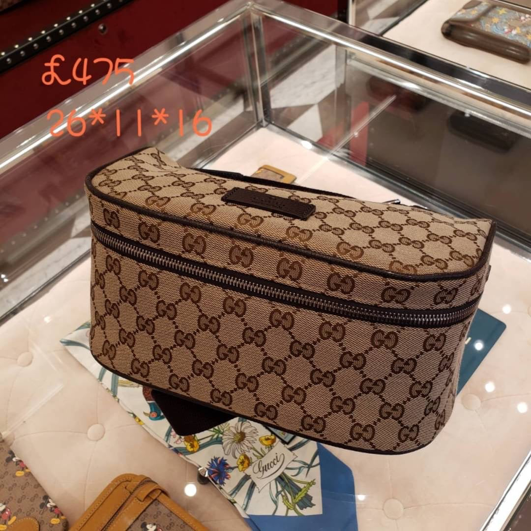 @Gucci Canvas Bumbag 男女款老花胸包/P475