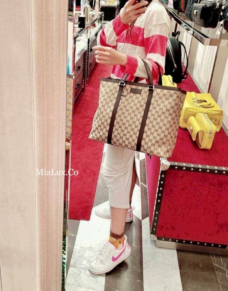 *@Gucci Canvas Tote L 大款男女款老花托特包/P500