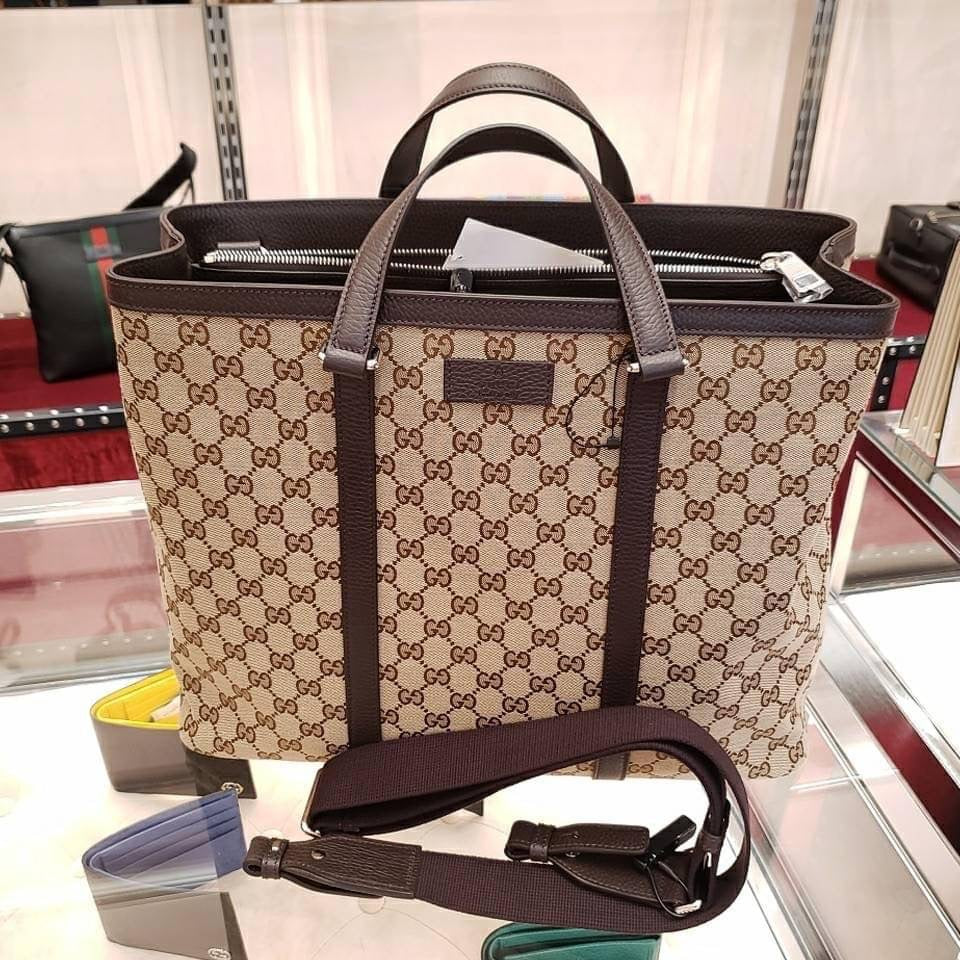 *@Gucci Canvas Tote L 大款男女款老花托特包/P500