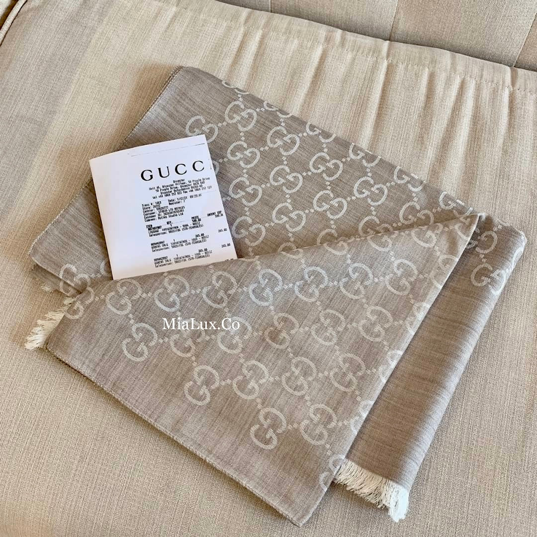 *@Gucci▪️Wool Scarf Long 正反雙色羊毛長條圍巾/P175
