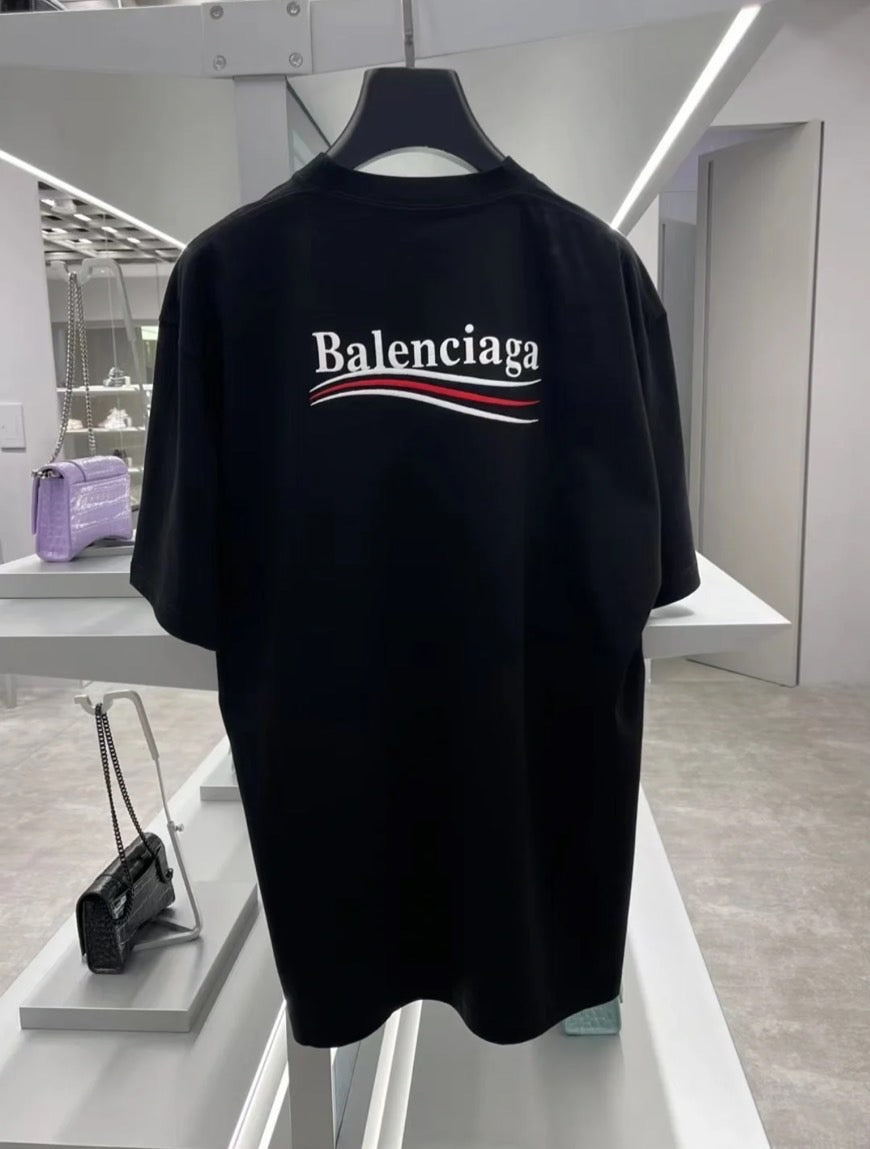 Balenciaga巴黎世家 Political Campaign 男生款T上衣-黑/550C474 ㊙️折扣🉐19980🏷️