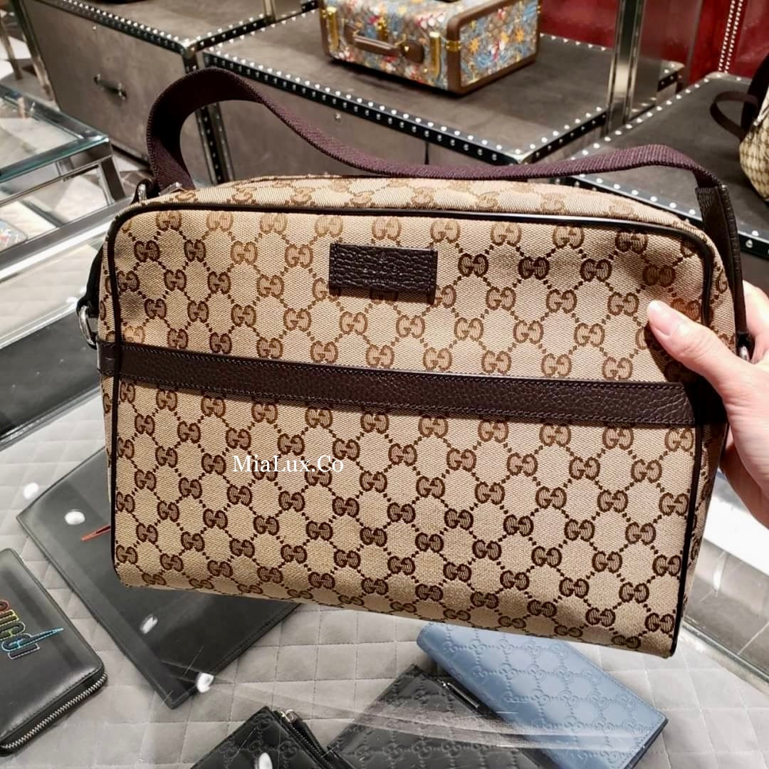 @Gucci Ophidia 男生款老花大郵差包/P490