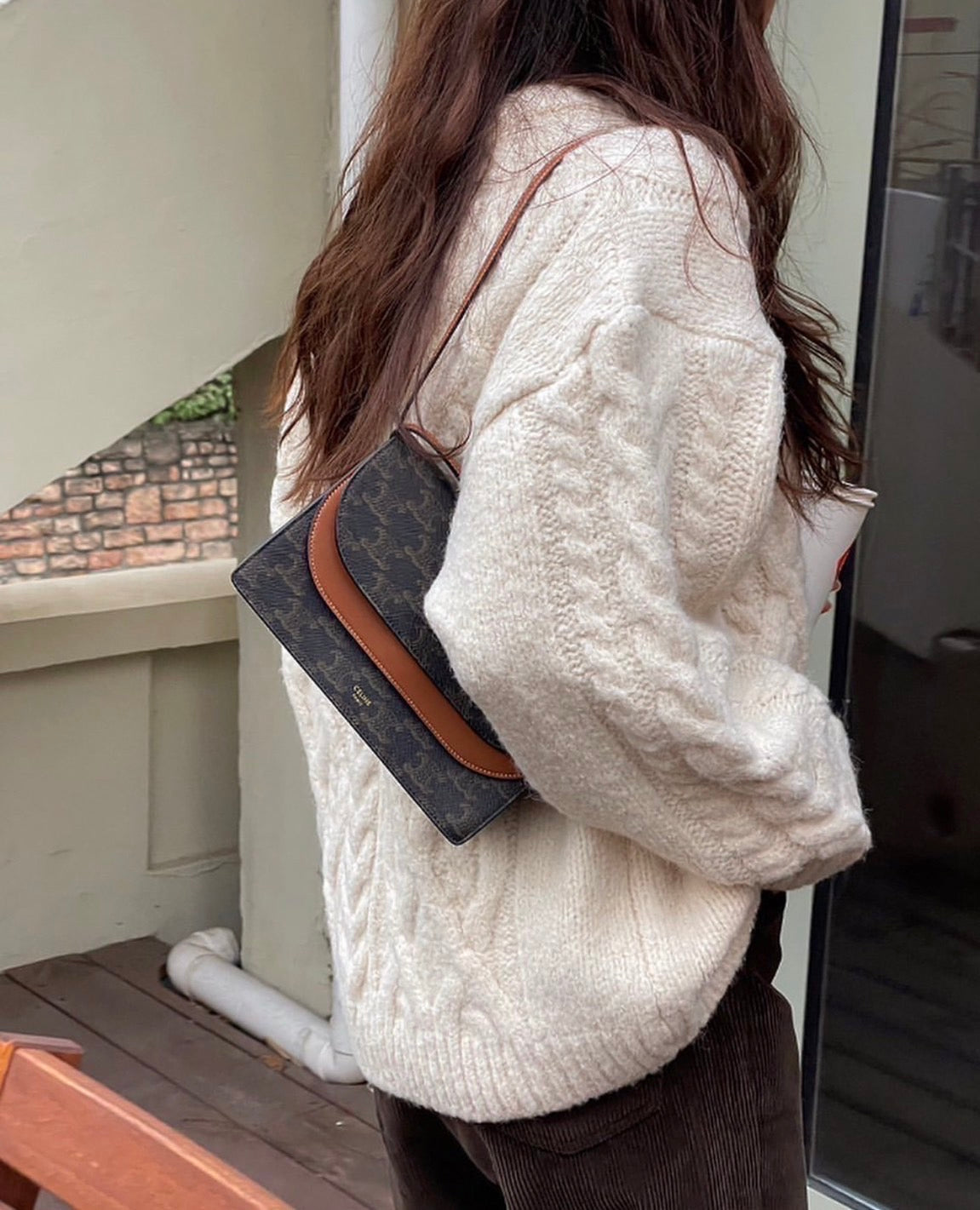 Celine Triomphe Strap 老花滑羊皮WOB錢包/1200E1250 🉐44750🇪🇺