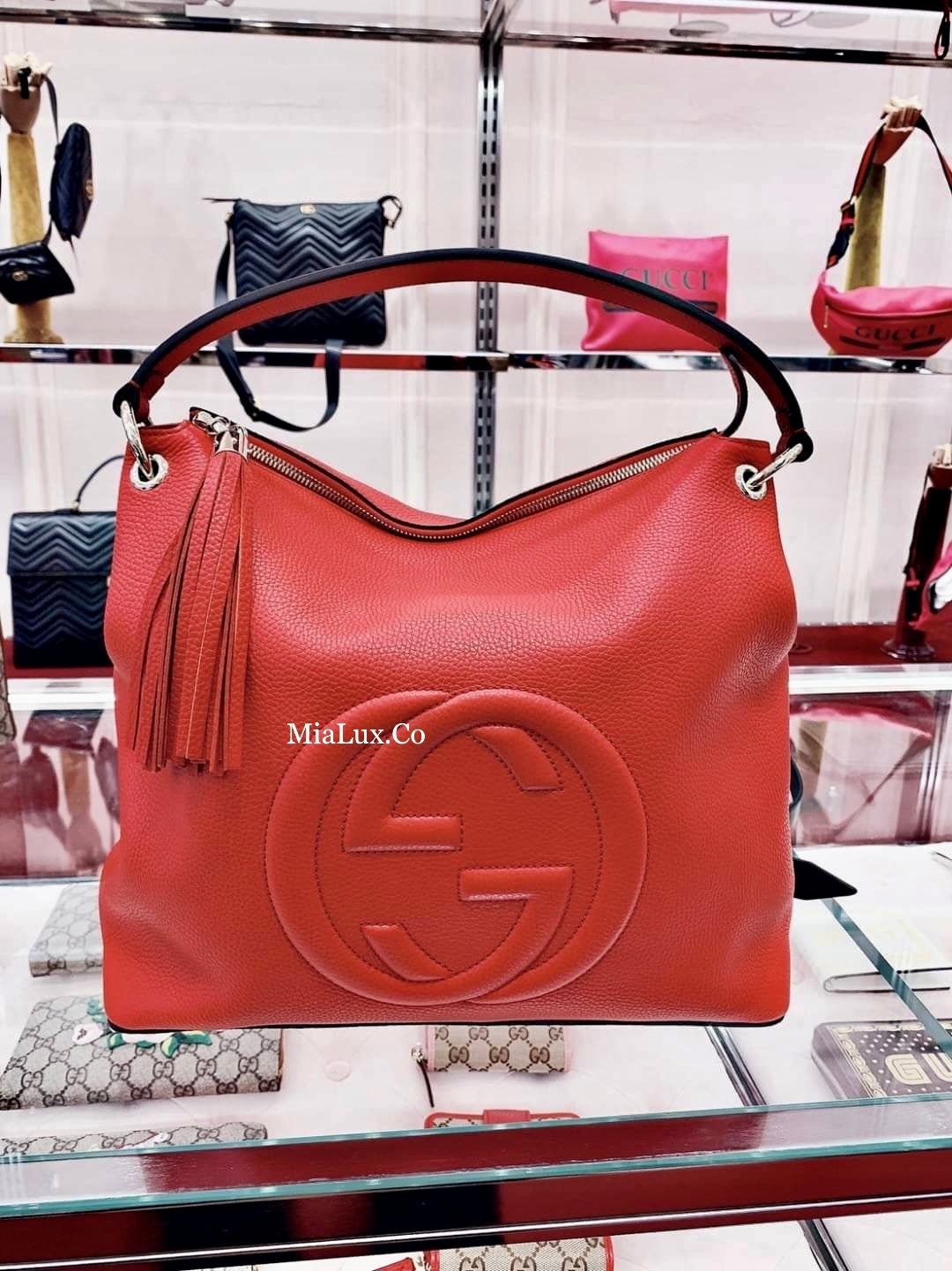 @Gucci▪️Soho Tote 浮雕托特包/P1175 🔔限時折🉐53880