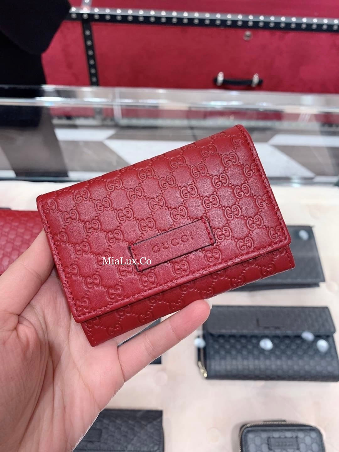 @Gucci Embossed Card Case 壓紋牛皮翻蓋卡包/P210