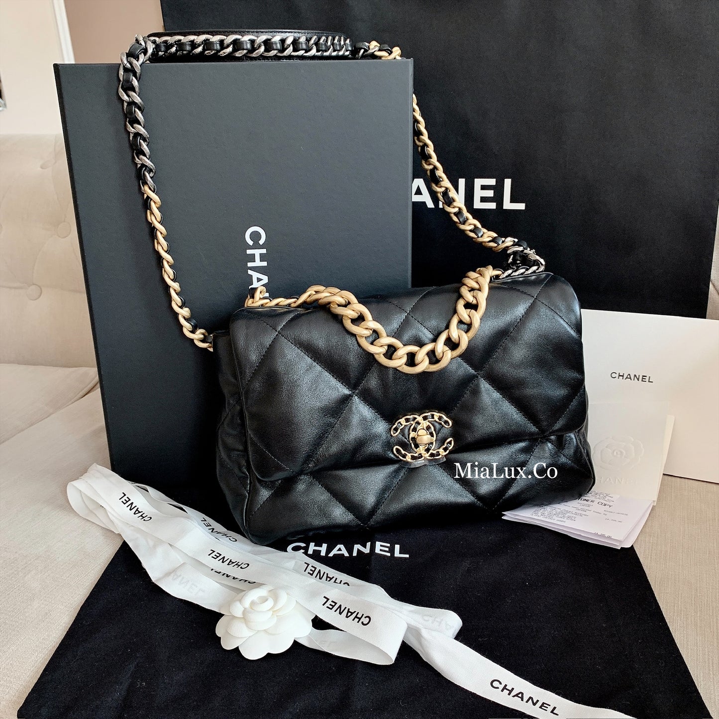 CHANEL✨| 19 LARGE LAMBSKIN HANDBAG 大款經典19小羊皮翻蓋鍊包 AS1161 *£5,890