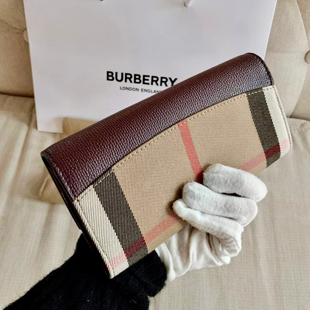@Burberry Porter House 格紋拚色翻蓋長夾/P239 🔥下殺🉐11760
