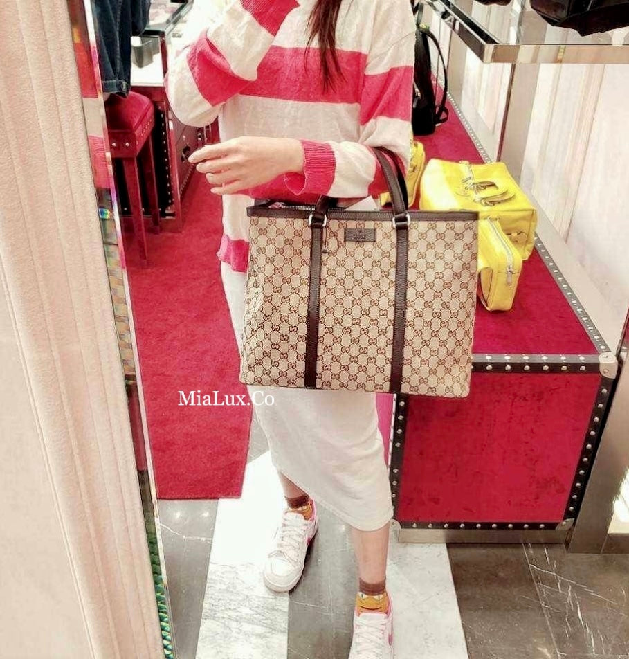 *@Gucci Canvas Tote L 大款男女款老花托特包/P500