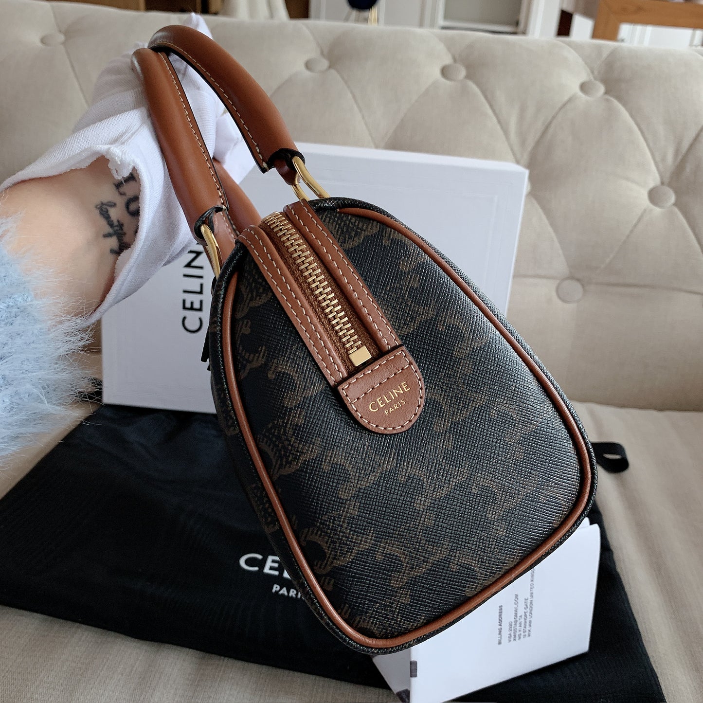 Celine▪️Boston Triomphe S 小款老花波士頓包/1300E1350 🉐48250🇪🇺