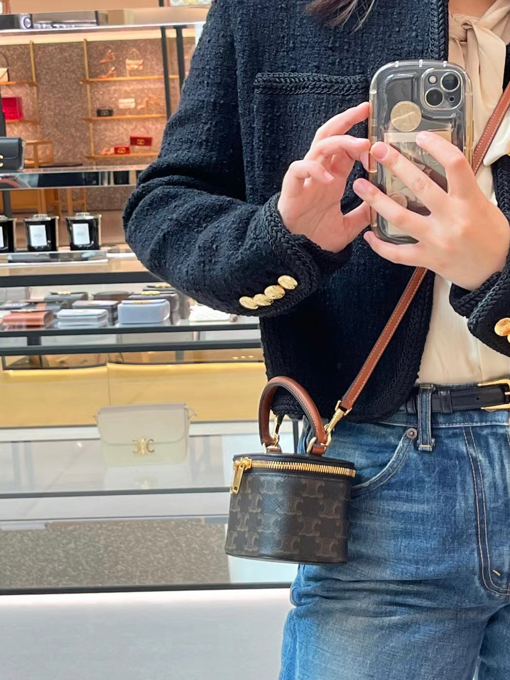 *現貨*Celine▪️VANITY MINI 老花化妝包/870E900 年前特價🉐29800