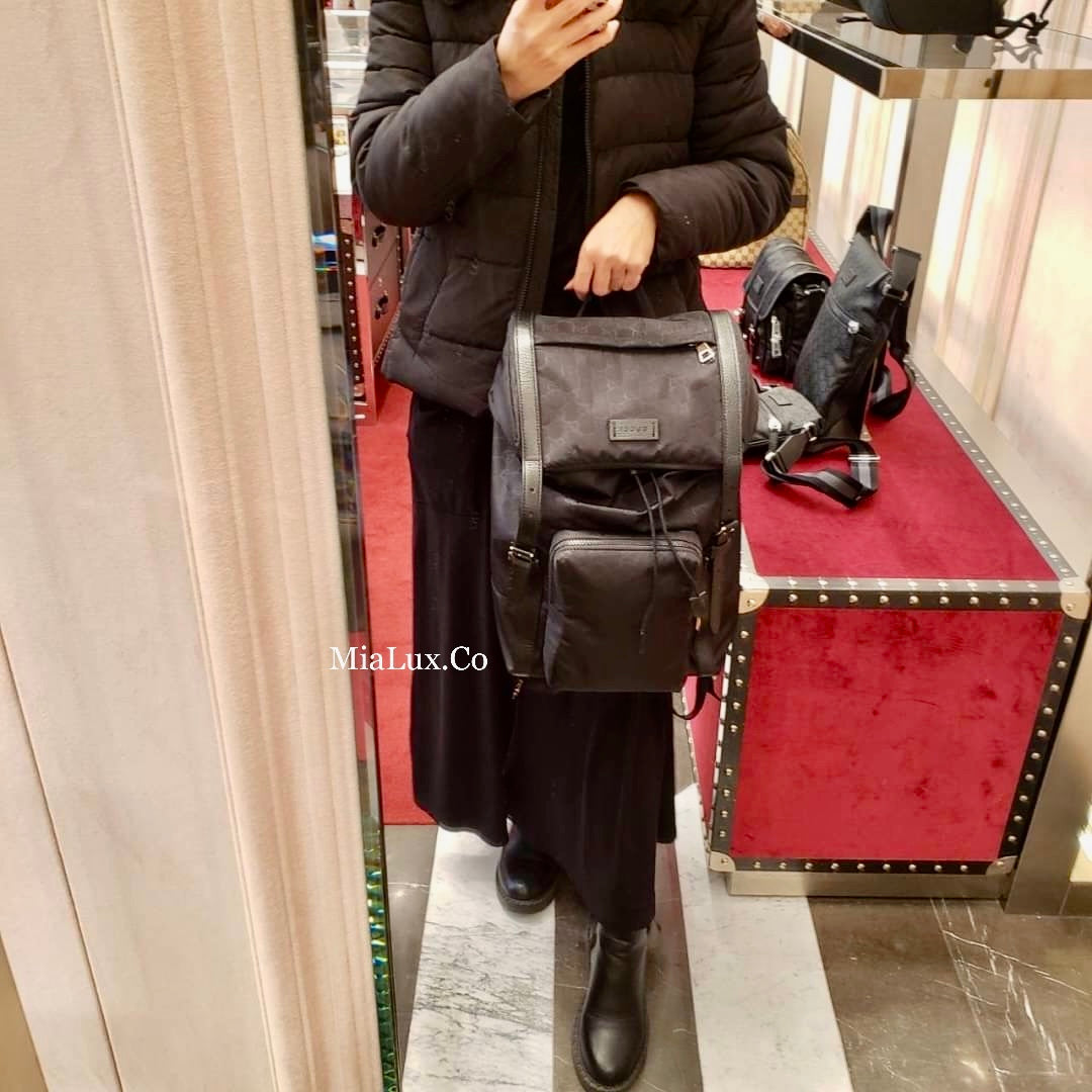 @Gucci Nylon 男生款黑後背包/P540