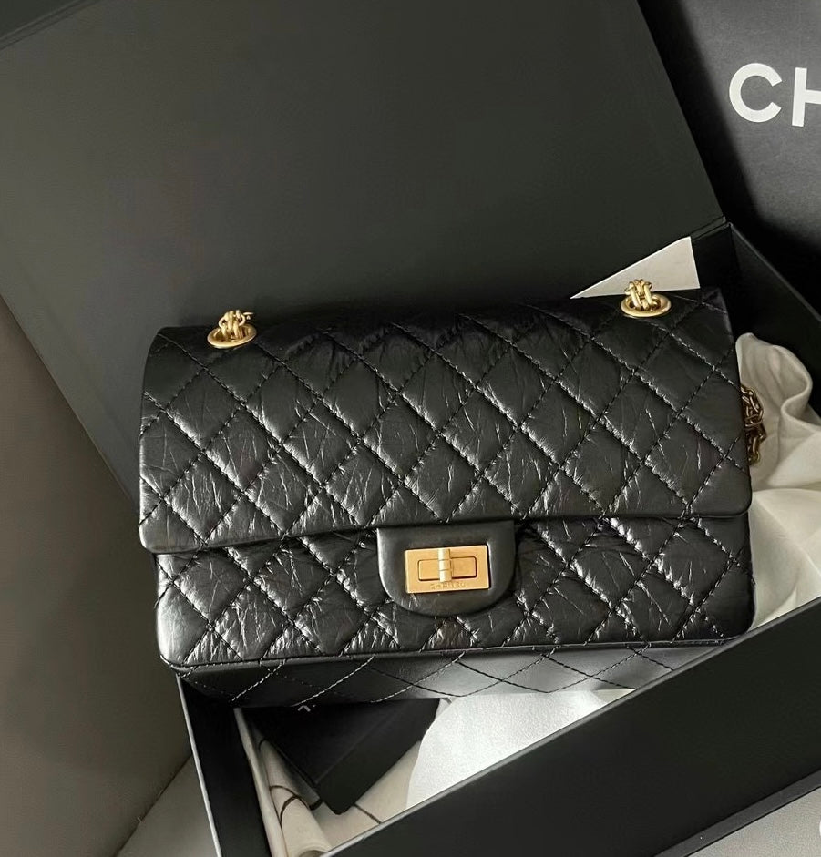 CHANEL▶︎✨| 2.55 CALFSKIN HANDBAG 經典2.55仿舊牛皮翻蓋包 A37586 *£8,530