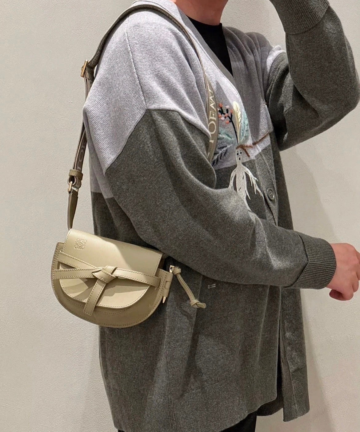Loewe Gate Dual Mini 緹花背帶馬鞍包/1500
